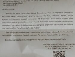 Tempuh Upaya Hukum Lain, Warga Masyarakat Laporkan Pemkab Basel ke Ombudsman RI Babel